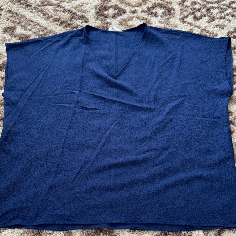 ANDREE BY UNIT Royal Blue Textured Top